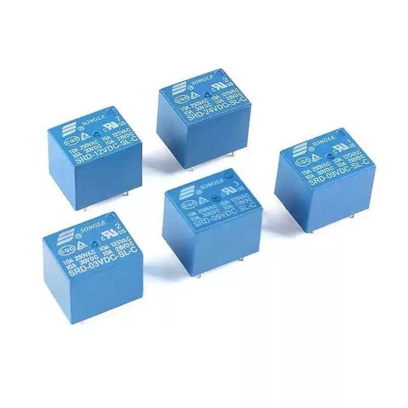 Product image for Songle Relay SRD-03V 05V 09V 12V 24VDC-SL-A-SL-C 4-pin 5-pin 10A