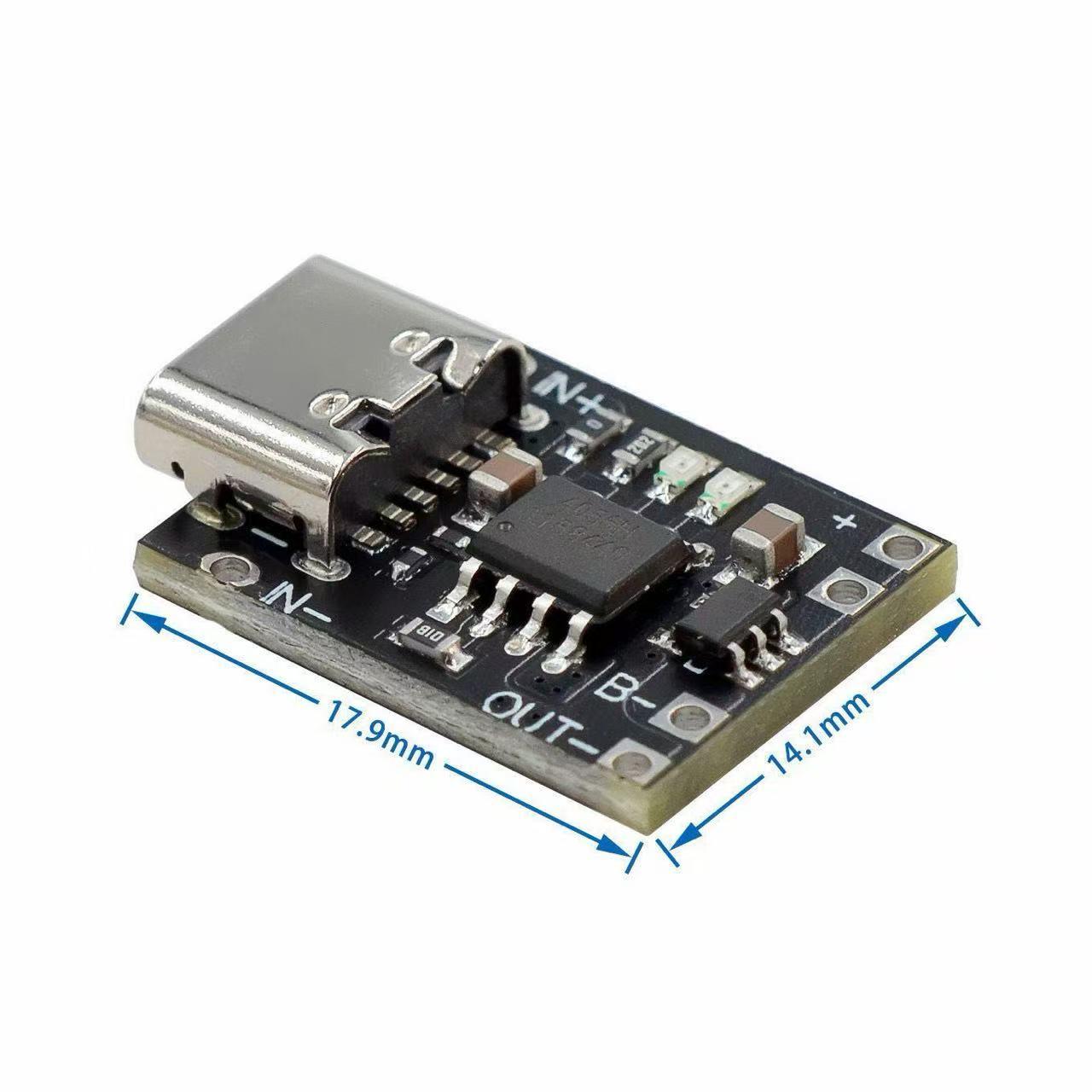 Product image for 5V charging integrated module, 18650 lithium battery pack, 4.2V/4.3V charging module, boost power supply protection, Type-C