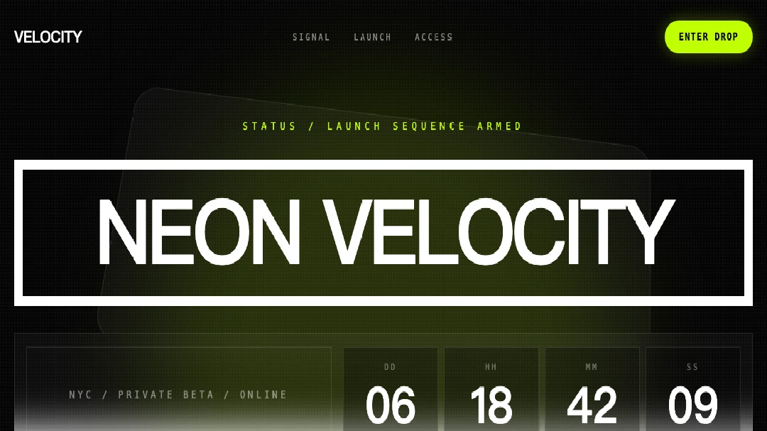 Neon Velocity Countdown preview