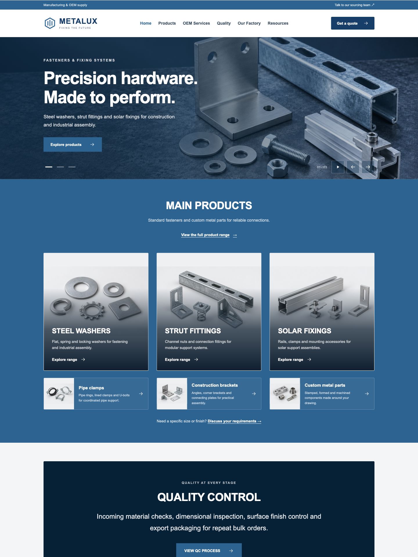Fasteners & Metal Parts Export Website